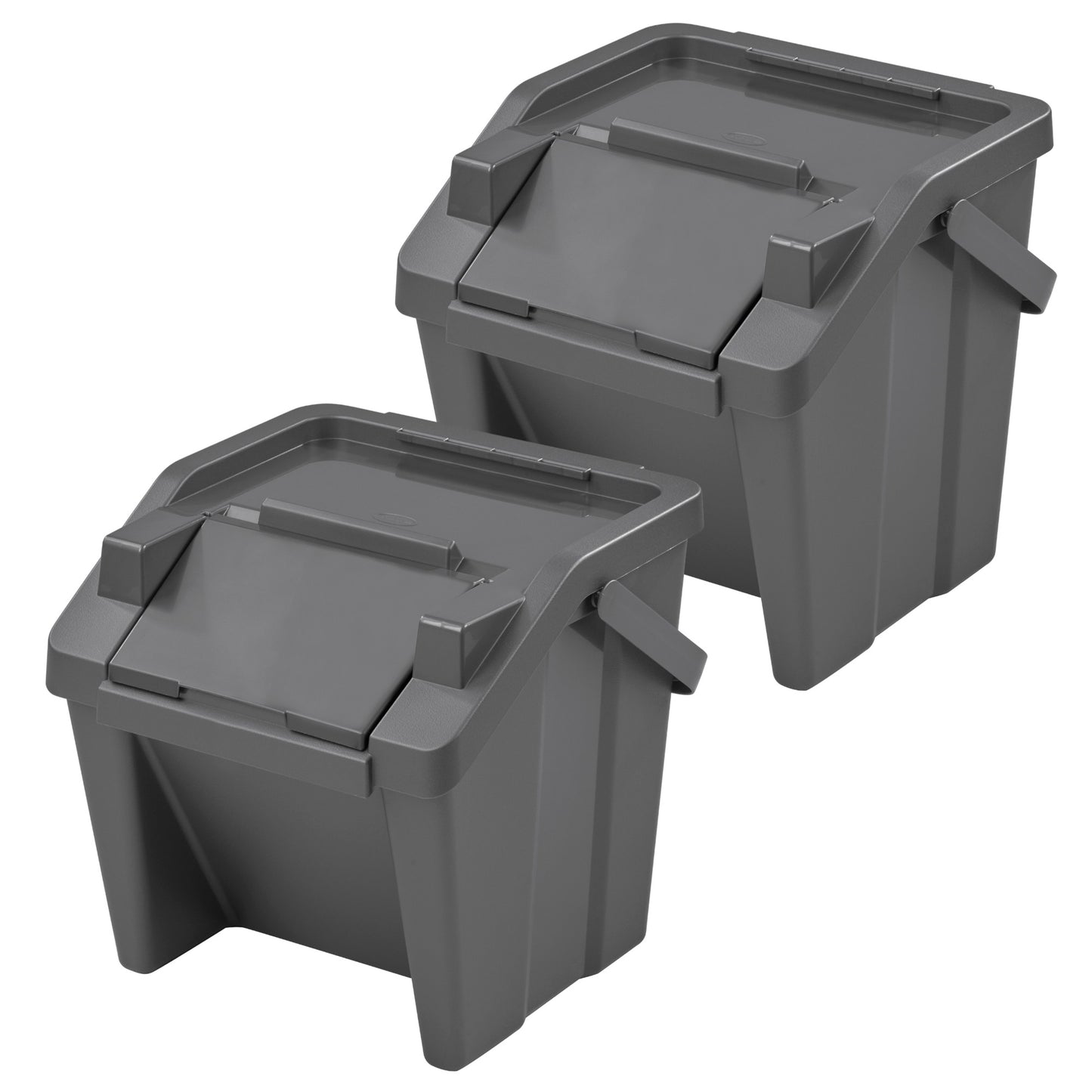 Set De 2 Papeleras Apilables moda 30l Grafito_0