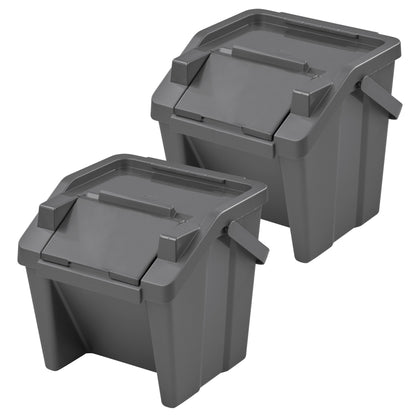 Set De 2 Papeleras Apilables moda 30l Grafito_0