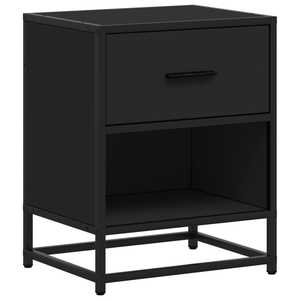 Mesitas De Noche 2 Uds Madera Ingeniería Negro 40x31x50 Cm_4