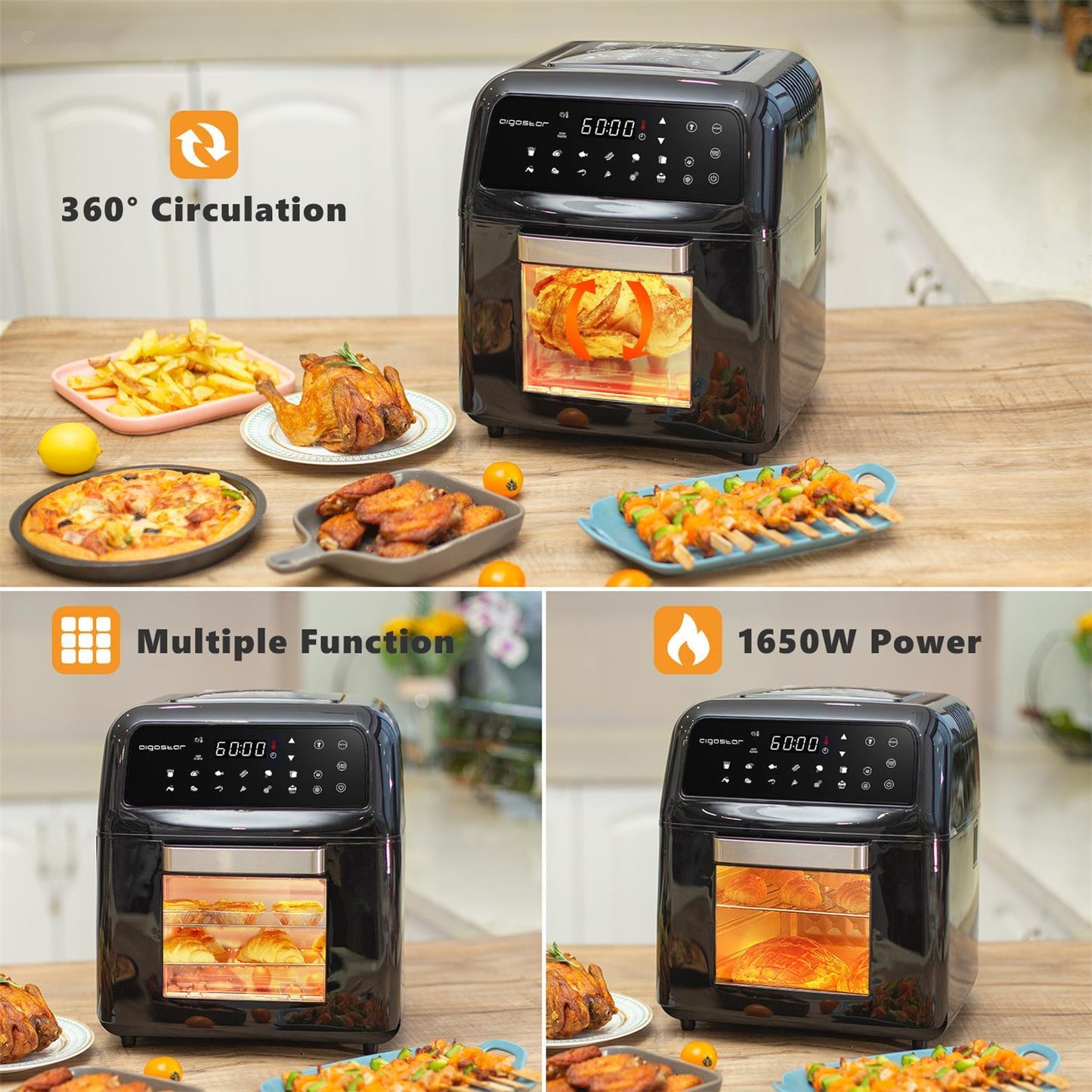 Fritadeira pneumática multifunções Aigostar Master 10L
