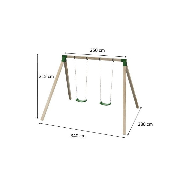 Columpio Doble De Madera Cuadrada Masgames Karai Deluxe Adultos (caucho Y Cadenas)._3