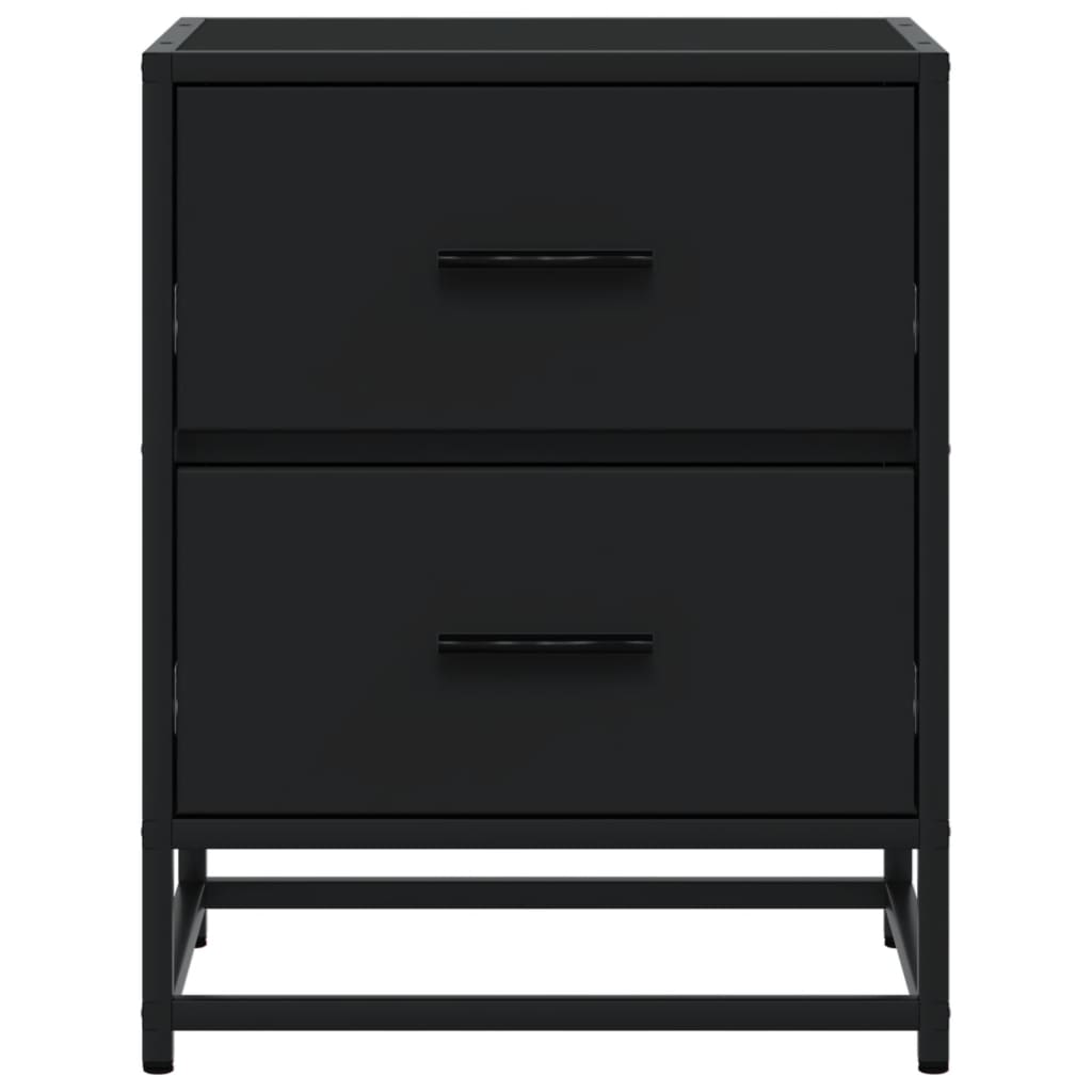 Mesitas De Noche 2 Uds Madera Ingeniería Negro 40x31x50 Cm_3