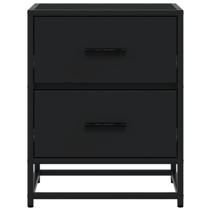 Mesitas De Noche 2 Uds Madera Ingeniería Negro 40x31x50 Cm_3