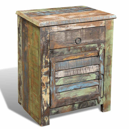 Mesa Auxiliar Con 1 Cajón Y 1 Puerta Madera Reciclada_3