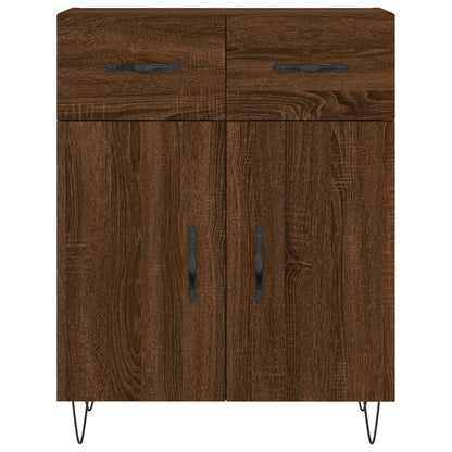 Aparador Alto Madera Contrachapada Marrón Roble 69,5x34x180 Cm_5