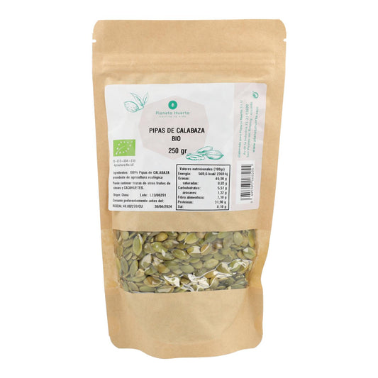 Sementes de abóbora descascadas ECO Planeta Huerto 250 g