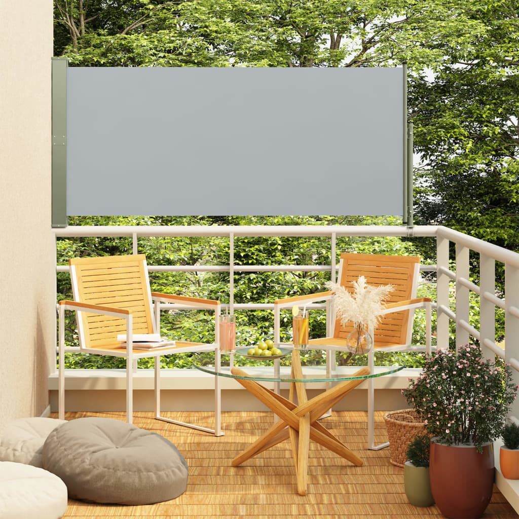 Vidaxl Toldo Lateral Retráctil De Jardín Gris160x300 Cm_1