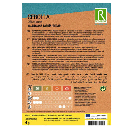 Sementes de cebola valenciana tardia em fitas, Rocalba