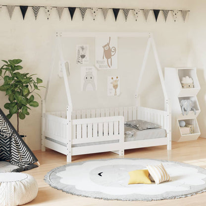 Estructura De Cama Para Niños Madera De Pino Blanco 70x140 Cm / Vetonek_1