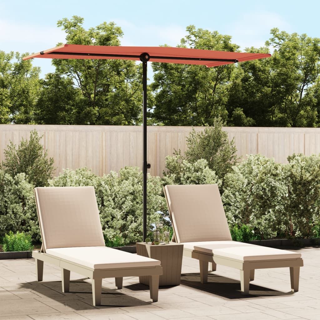 Vidaxl Sombrilla De Jardín Con Palo De Aluminio Terracota 180x110 Cm_1