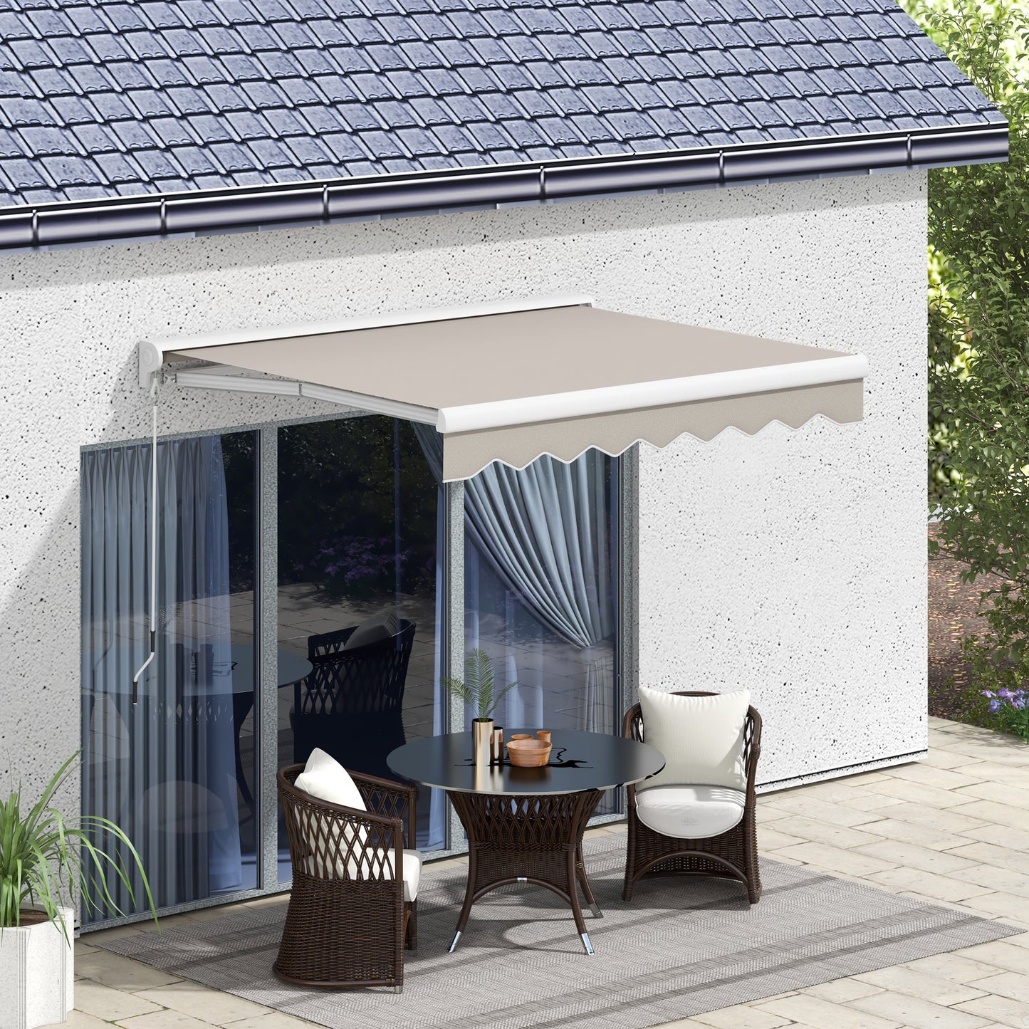 Outsunny Toldo Retráctil Eléctrico O Manual 250x200 Cm Con Mando A Distancia_1
