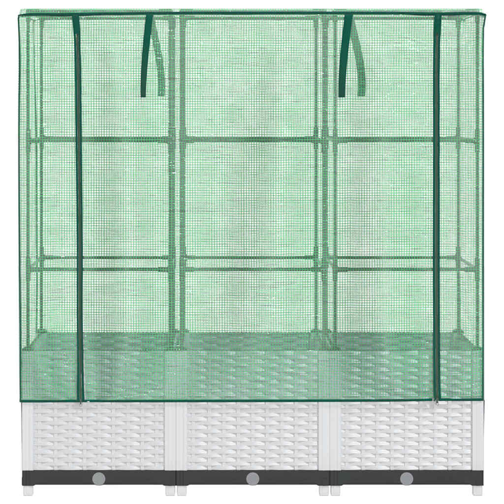 Arriate Con Cubierta Invernadero Aspecto Ratán 120x40x138 Cm_3