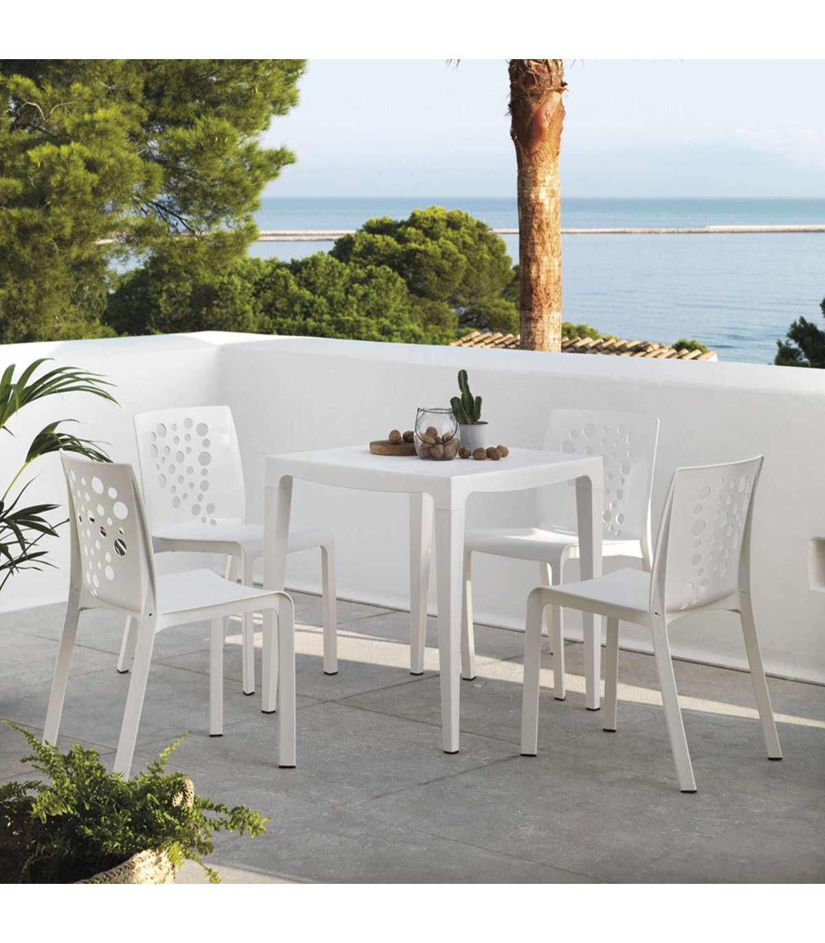 Silla Para Terraza O Jardín Modelo Sidney Acabado Blanco._0