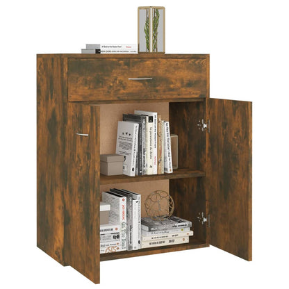 Aparador Madera Contrachapada Color Roble Ahumado 60x30x75 Cm / Vetonek_2