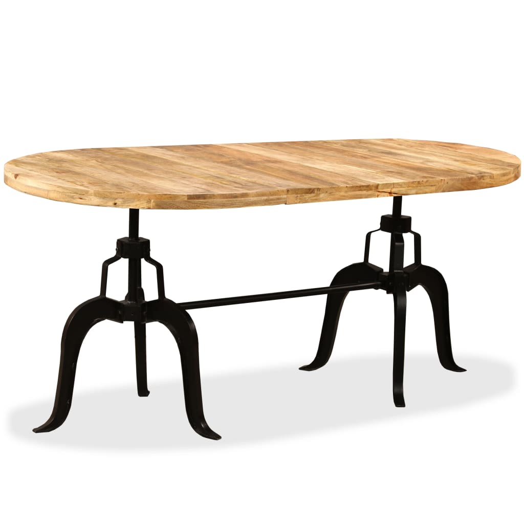 Mesa De Comedor De Madera Maciza De Mango Y Acero 180 Cm_2