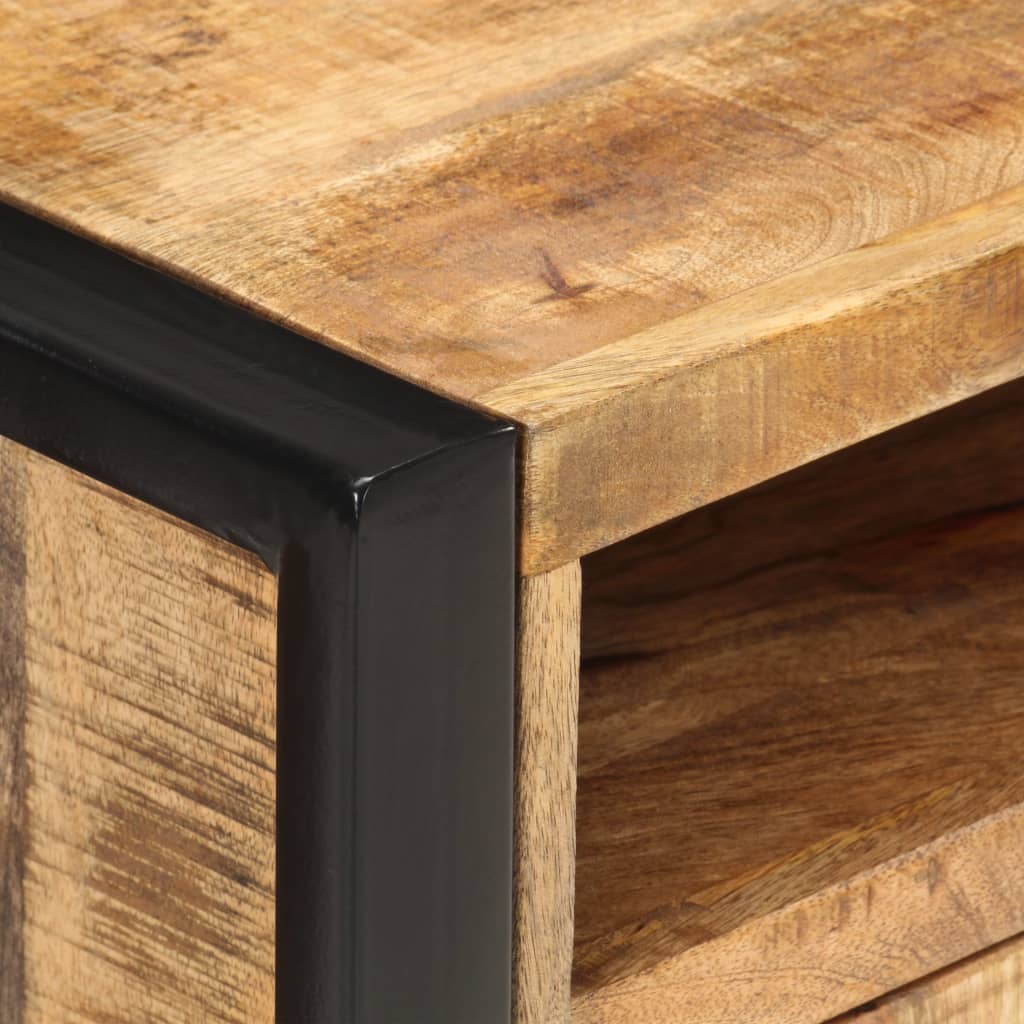 Mesita De Noche De Madera Maciza De Mango 40x35x55 Cm_3