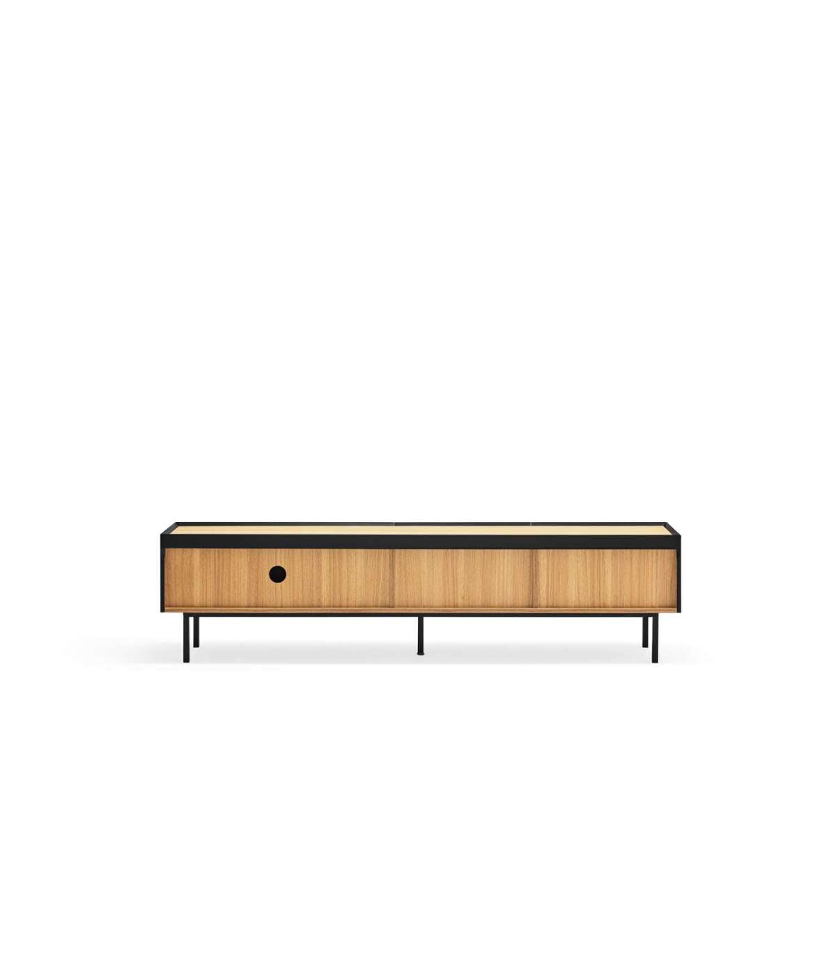 Mueble Para Televisión Modelo Arista 1 Puerta 2 Cajones Acabado Negro, 40cm(ancho) 45cm(_4