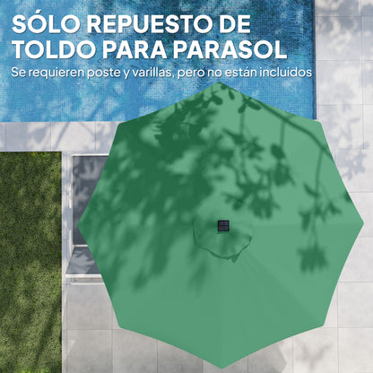 Outsunny Toldo De Recambio De Sombrilla De 3 M Con Ventilación Superior Verde_3