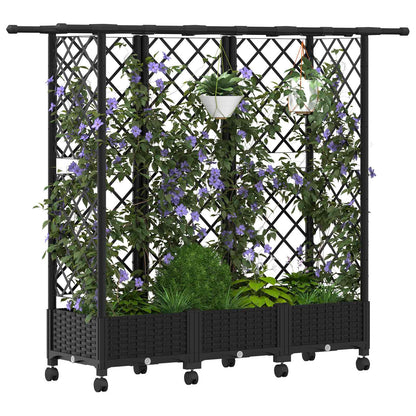 Cama Elevada Con Trellis Y Techo Negro 164 X 40 X 127 Cm Pp_2
