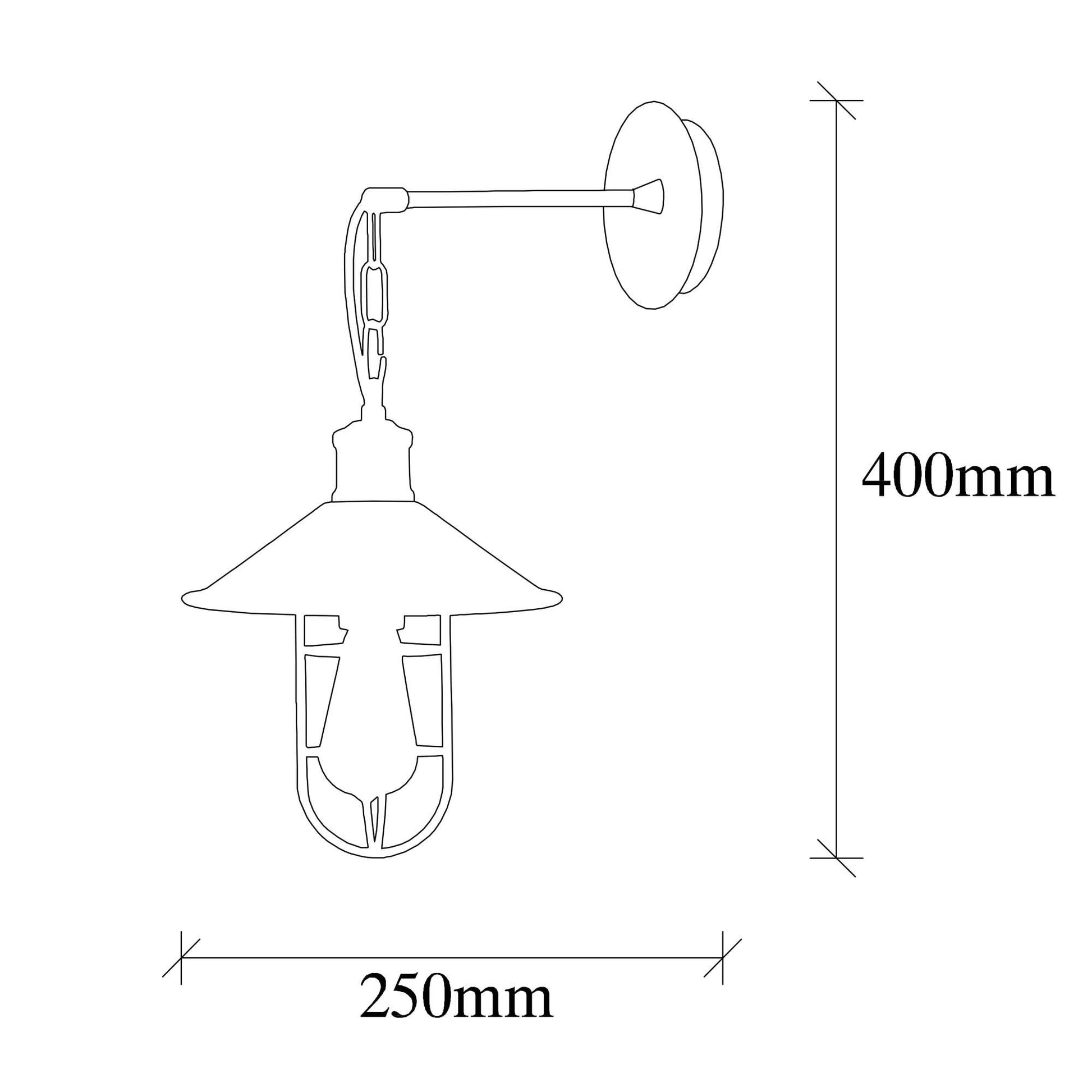 Aplique De Pared, Metal , Negro, 25x25x40, Casquillo E 27 Max 40 W