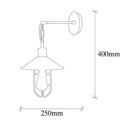 Aplique De Pared, Metal , Negro, 25x25x40, Casquillo E 27 Max 40 W
