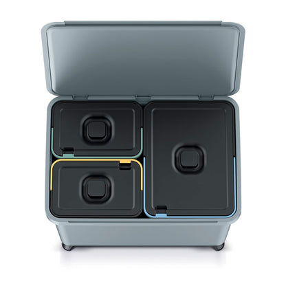 Sistema Clasificador De Reciclaje 2x10l + 1x23l  Color Gris Keden