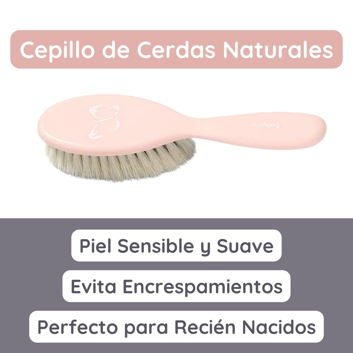 Babyono Set Cepillo Y Peine Con Cerdas Naturales Extra Suaves Menta_1