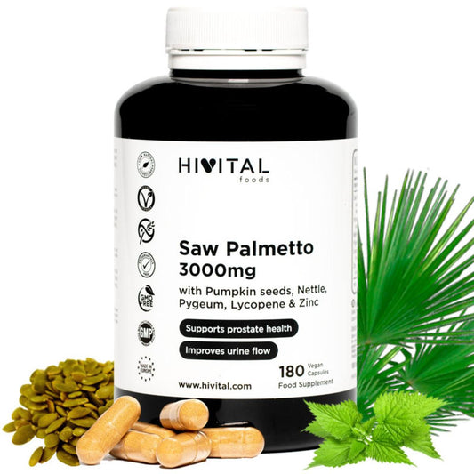 Saw Palmetto 3000 mg 180 cápsulas vegan Hivital