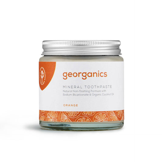 Pasta de dentes com óleo de coco e laranja da Georganics
