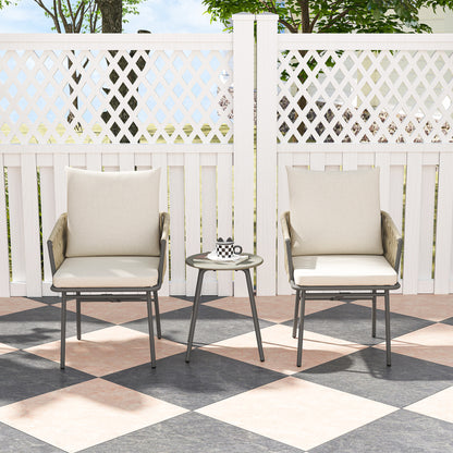 Outsunny Muebles De Jardín Con 2 Sillas Con Cojines Lavables Y Mesa Impermeable_3