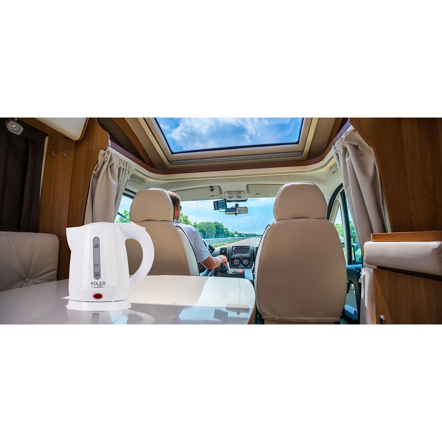 Hervidor Agua Eléctrico, 1 L, Sin Bpa, Resistencia Oculta, Inalámbrico, Apagado Automático Adler Ad1272, 1600w_4