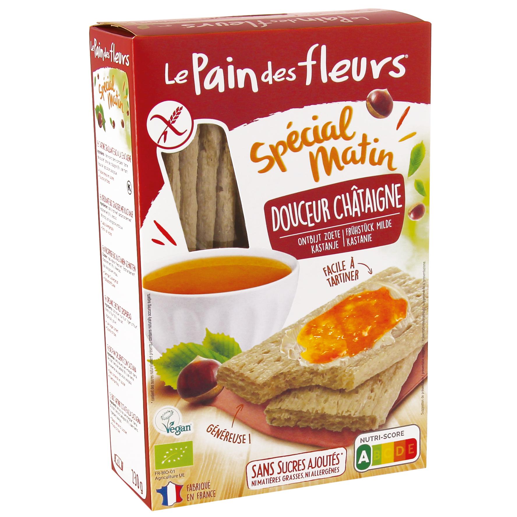 Tostadas Crujientes Crakers de castaña especial matin Le Pain des Flerus 230 g