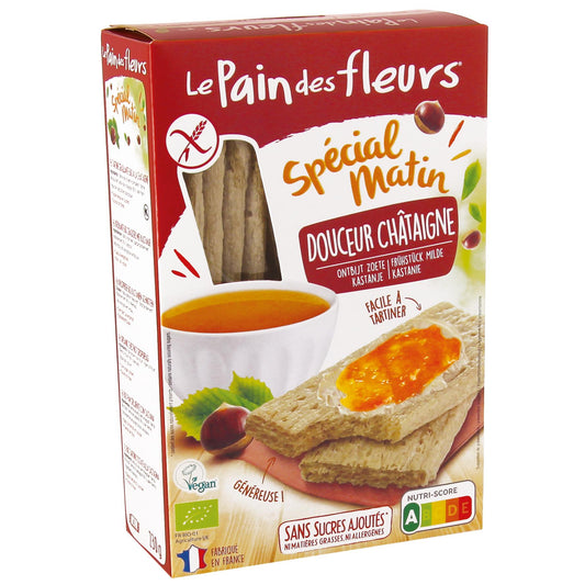Biscoitos de castanha especiais matinais Tosta crocante Le Pain des Flerus 230 g