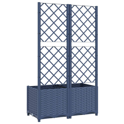Jardinera De Jardín Con Enrejado Azul Grisáceo 80x40x136 Cm Pp_3