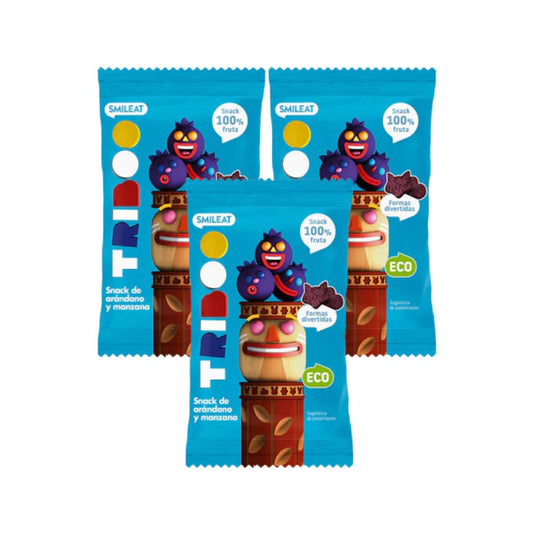 EMBALAGEM 3x Snack Biológico de Mirtilo e Maçã 25g, Triboo
