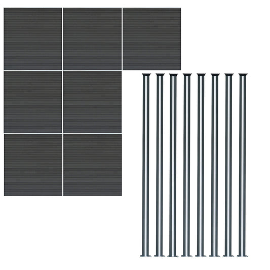 Vallas Para Exteriores De Wpc Y Aluminio - 7x Paneles + 8x Postes | Gris_0