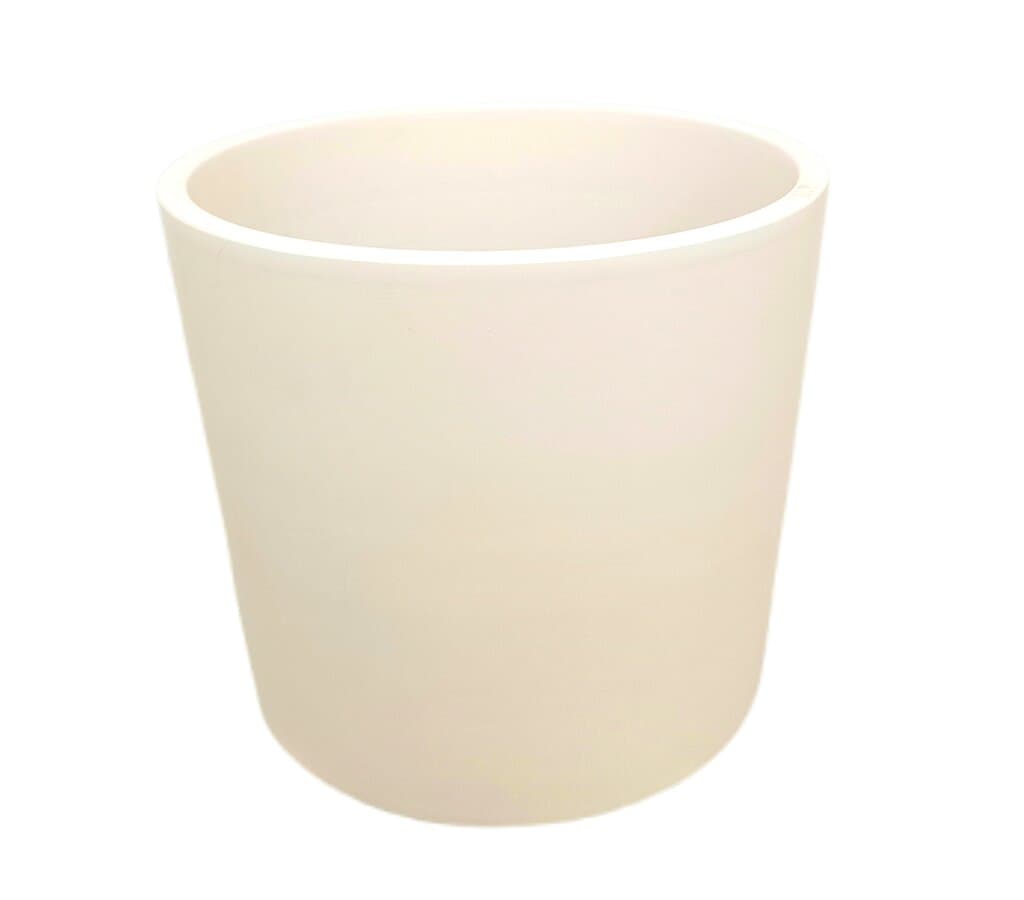 Macetero De Cerámica Cilindro Monocolor Blanco 36cm_0