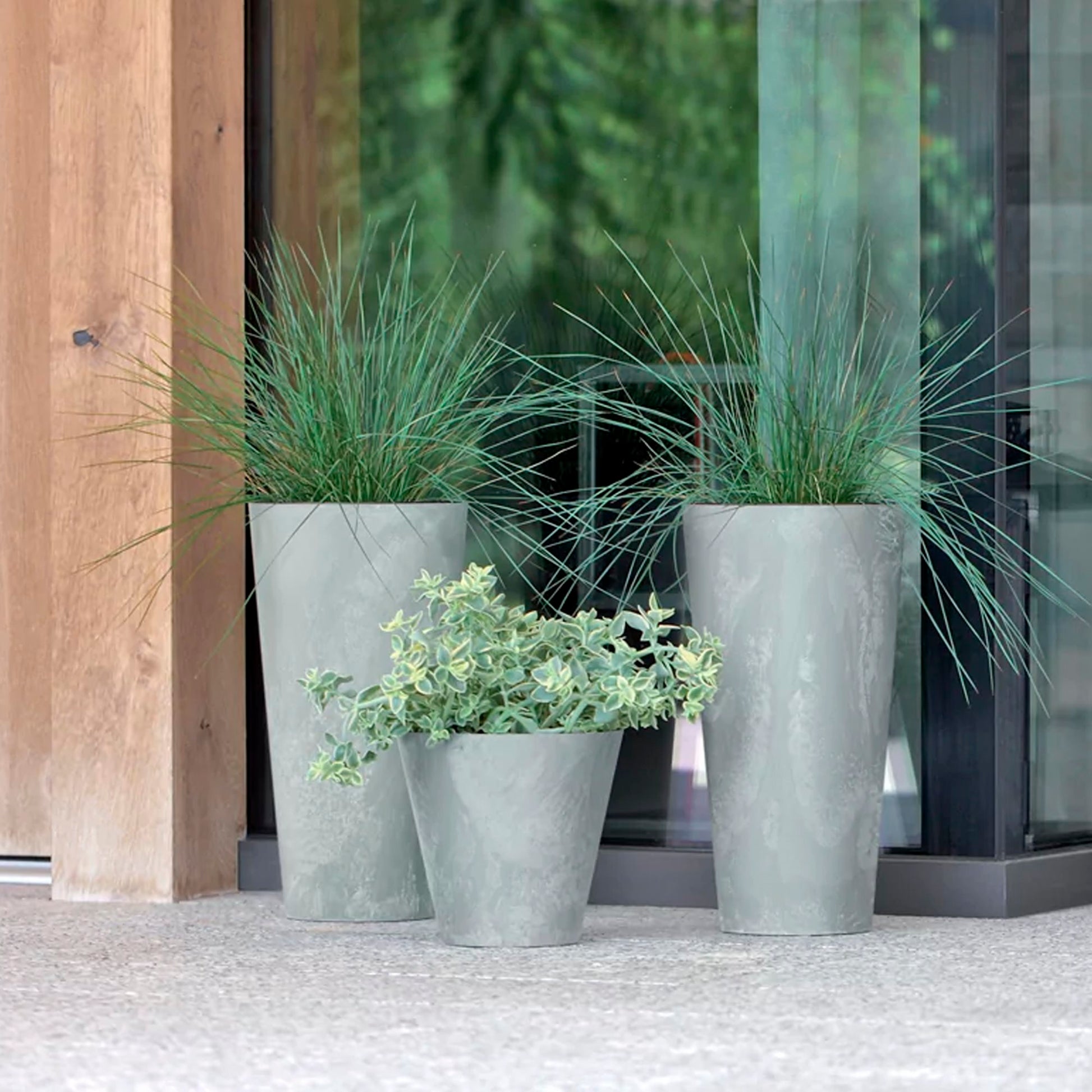 Maceta Tubus Beton Effect 12l., Dimensiones (mm) 300x300x280, Color Marengo