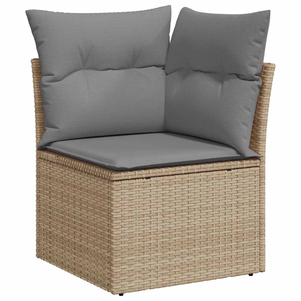 Set Sofás De Jardín 7 Piezas Y Cojines Ratán Sintético Beige / Vetonek_3