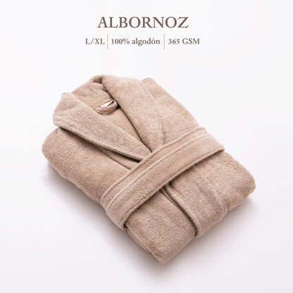 Albornoz L/xl 100% Algodón 360gsm Beige Scalpers Home