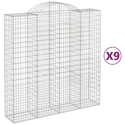 Cestas De Gaviones 9 Uds Forma De Arco Hierro 200x50x200/220 Cm_0