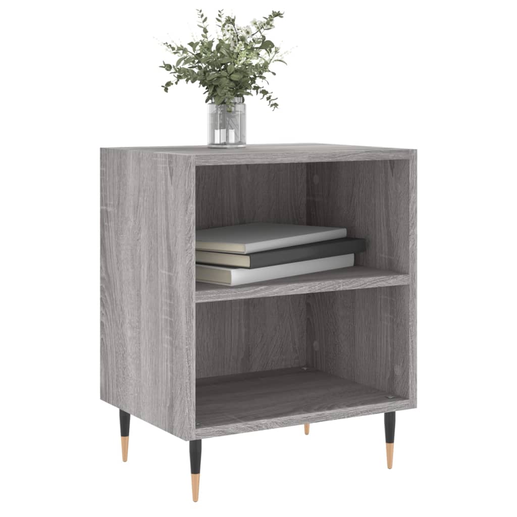 Mesita De Noche 2 Uds Madera Ingeniería Gris Sonoma 40x30x50 Cm_1