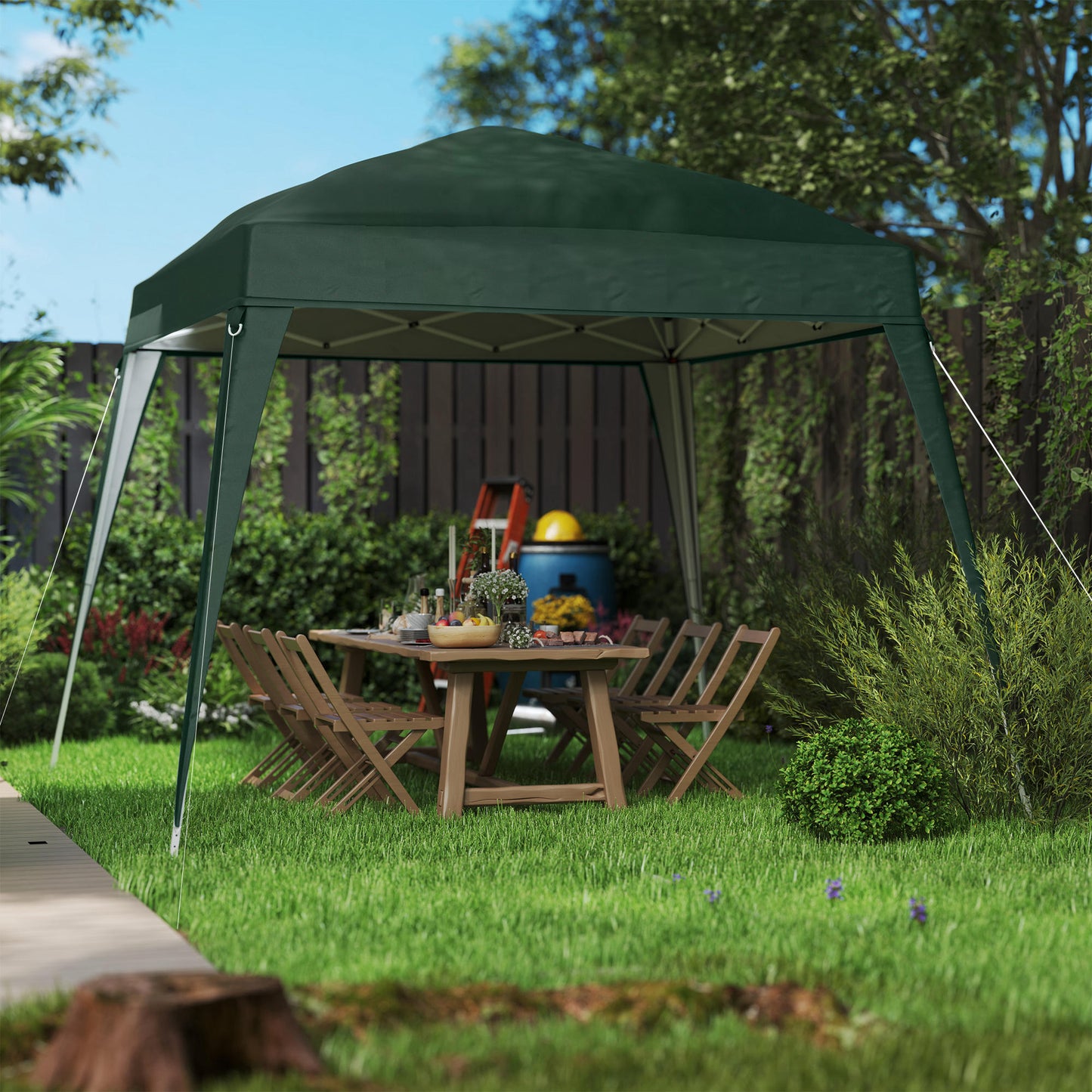 Outsunny Toldo De Recambio Para Carpa Plegable 2,4x2,4m Protección Upf 50+ Verde_4
