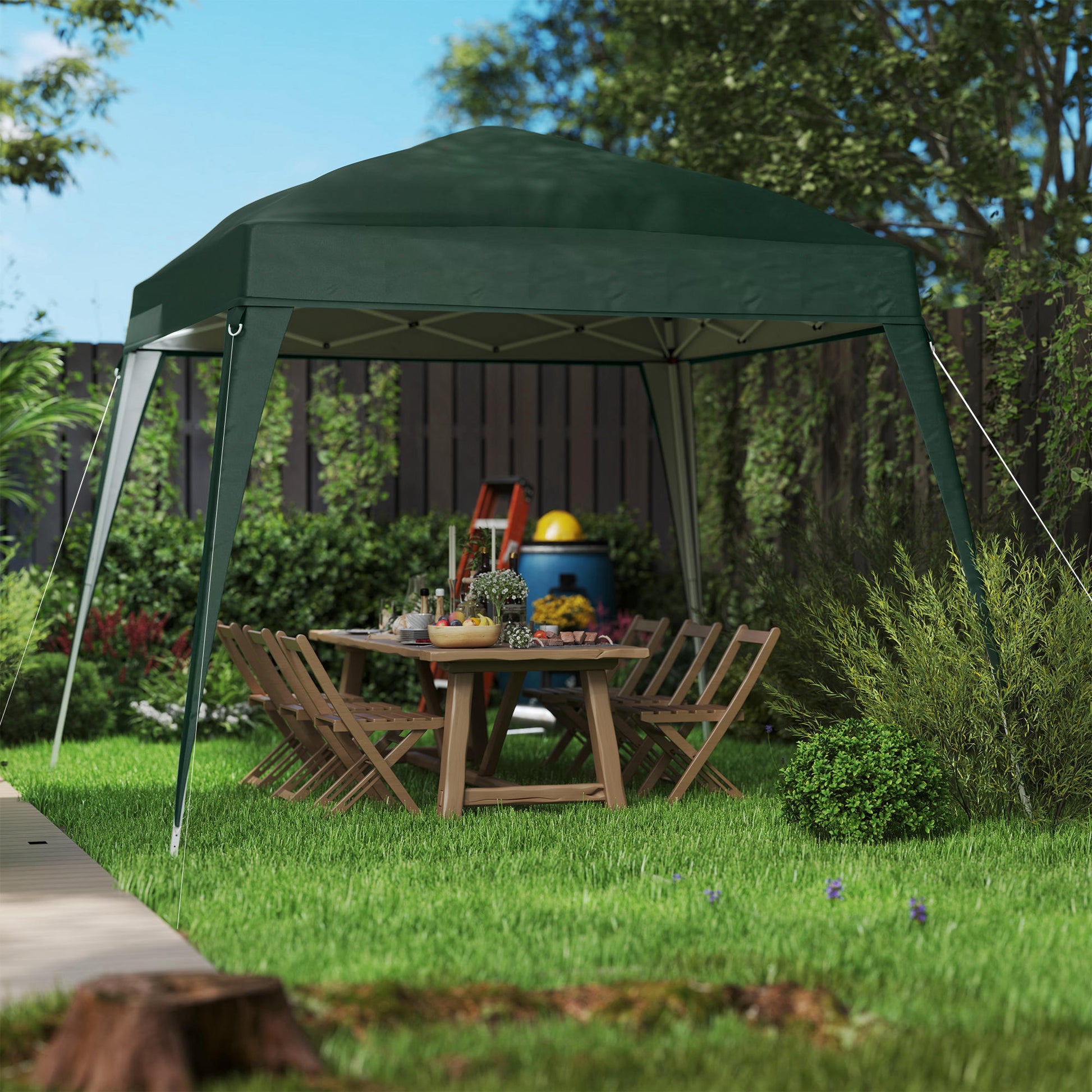 Outsunny Toldo De Recambio Para Carpa Plegable 2,4x2,4m Protección Upf 50+ Verde_4