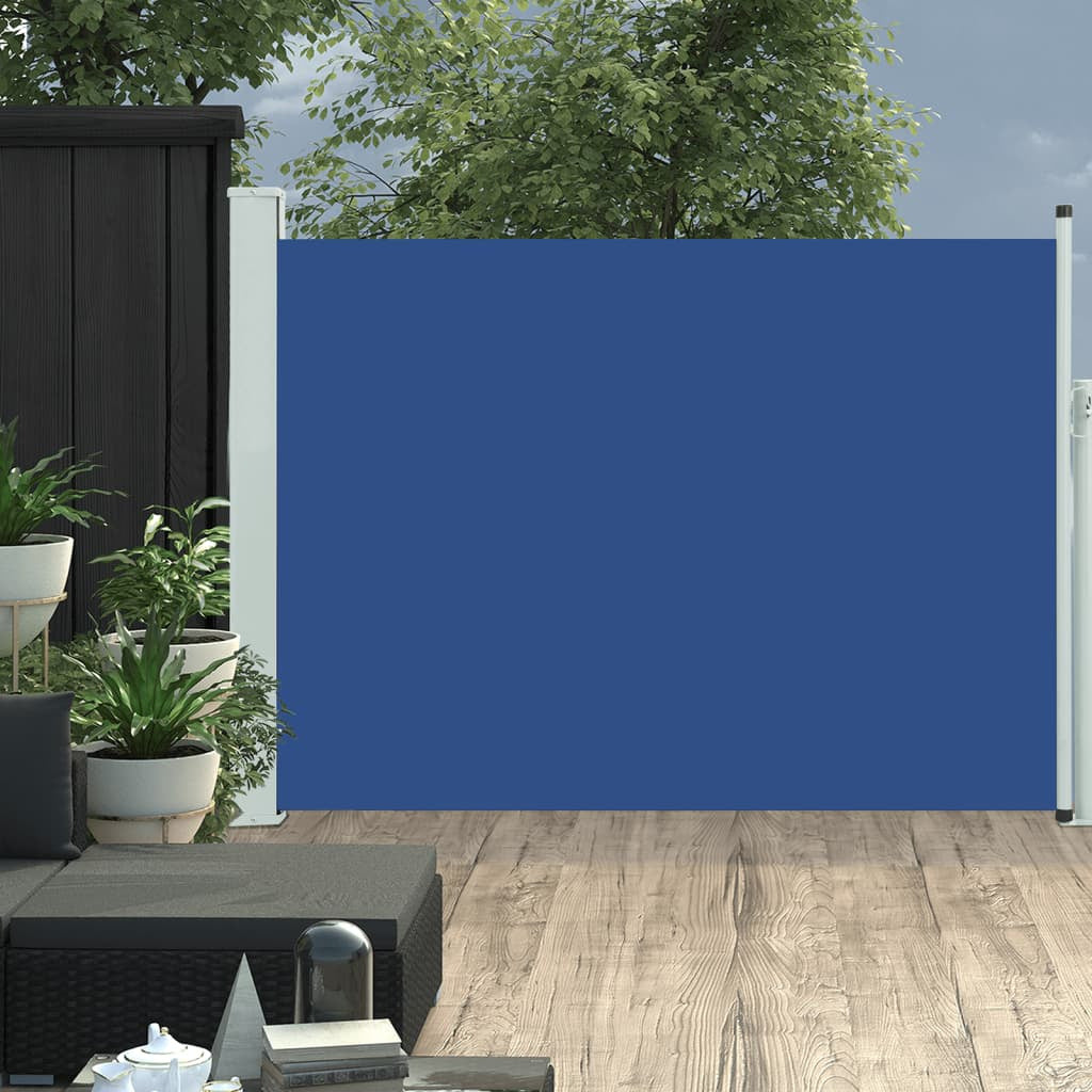 Vidaxl Toldo Lateral Retráctil Para Patio Azul 117x500 Cm_1