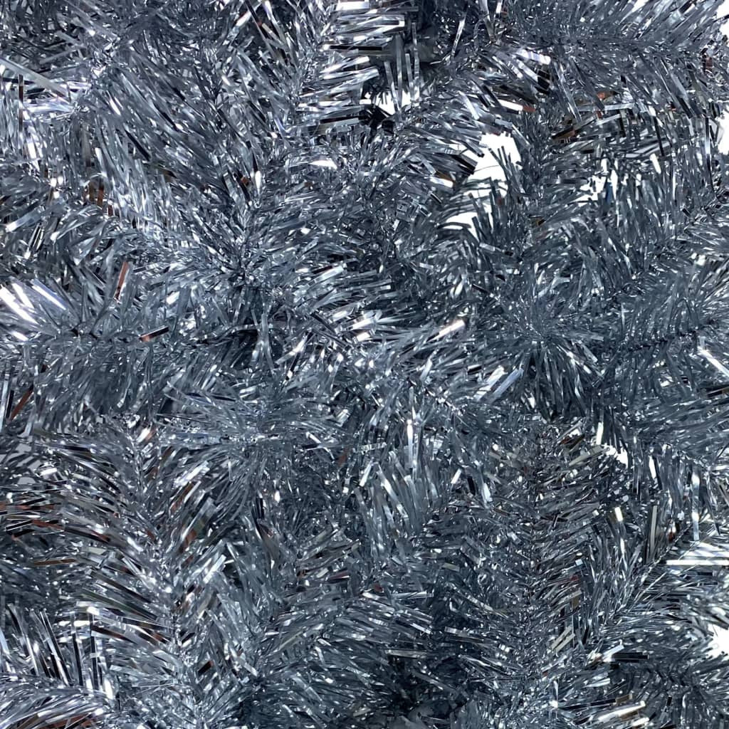 Vidaxl Árbol De Navidad Delgado Plateado 210 Cm_3