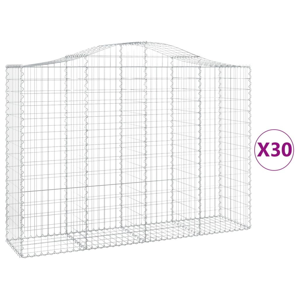 Cestas Gaviones 30 Uds Forma De Arco Hierro 200x50x140/160 Cm_0