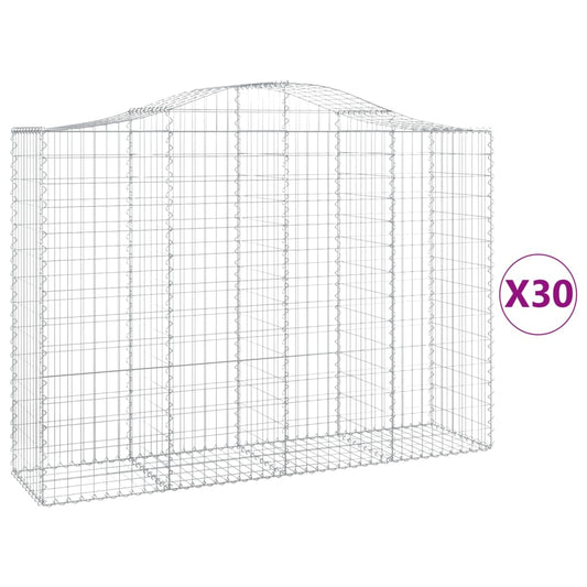 Cestas Gaviones 30 Uds Forma De Arco Hierro 200x50x140/160 Cm_0