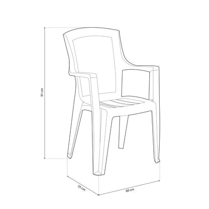 Pack 4 Sillas De Exterior Pacific Apilables, Polipropileno, Blanco, 55 X 91 X 60_5