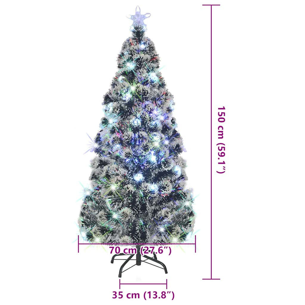 Vidaxl Árbol De Navidad Artificial Con Soporte/led Fibra Óptica 150 Cm_2